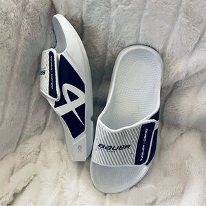 OOFOS White and Black Women's Sandals